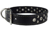 Genuine Leather Studded Dog Collar 22"x1.4" Black Fits 14.5"-18" Neck