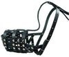 Secure Leather Mesh Basket Dog Muzzle #12 Black - Doberman, Collie (Circumf 11.5", Snout Length 5")