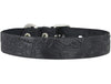 Genuine Tooled Leather Dog Collar Hunting Pattern Black 3 Sizes