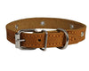 Real Leather Studded Dog Collar 15"x5/8" Tan Fits 10.5"-13.5" Neck