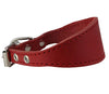 Red Real Leather Tapered Dog Collar 1,5" Wide, Fits 8.5"-10.5" Neck, Small, Dachshund
