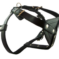 Genuine Black Leather Dog Pulling Walking Harness Large. 30"-34" Chest 1" Wide Straps, Padded