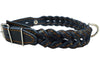 Genuine Leather Braided Dog Collar 11"-14" Neck, 7/8" Wide, Black