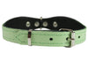 Genuine Leather Designer Dog Collar 11"x3/4" with Studs, Daisy, and Rhinestone, fit 8"-10" neck