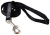 Dog Leash 1/2" Wide Nylon 5ft Length with Leather Enforced Snap Black Small