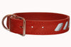 Genuine Leather Reflective Dog Collar 26"x1.5" Red Fits 18"-23" Neck