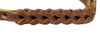 Dogs My Love Brown Leather Braided Dog Short Traffic Leash 16" Long 4-thong Braid for Large Breeds