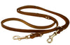 6-Way Euro Multifunctional Leather Dog Leash, Adjustable Lead Brown 41"-78" Long, 1/2" Wide (12 mm) Medium