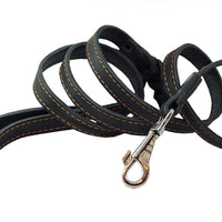 6' Genuine Leather Braided Dog Leash Black 3/4" Wide for Largest Breeds