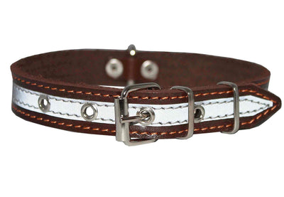 High Quality Genuine Leather Reflective Dog Collar 16