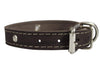 Real Leather Studded Dog Collar 15"x5/8" Brown Fits 10.5"-13.5" Neck