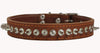 Thick Genuine Leather Spiked Dog Collar 1" Wide Tan Sized to Fit 17"-21" Neck 1" Wide Akita, Husky