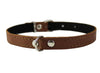 Dogs My Love Brown Genuine Leather Felt Padded Dog Collar 13" x1/2" Wide Fits 9"-12" Neck