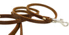 4' Genuine Leather Classic Dog Leash Brown 3/8" Wide For Smallest Breeds and Young Puppies