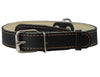 Genuine Thick Leather Collar for Medium Dogs 15"-20" Neck Size, 1" Wide, Black