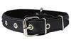 Genuine Leather Braided Studded Dog Collar, Black 1.25" Wide. Fits 16"-20.5" Neck.