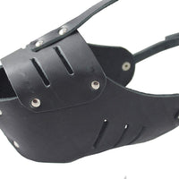 Real Leather Cage Basket Secure Dog Muzzle #131 Black (Circumference 15", Snout Length 4")