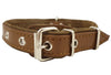 Genuine Leather Braided Dog Collar, Brown 1" Wide. Fits 14"-18" Neck.