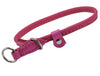 Round High Quality Genuine Rolled Leather Choke Dog Collar Pink