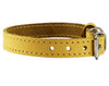 Genuine Leather Dog Collar for Smallest Dogs and Puppies 3 Sizes Yellow