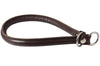 Round Genuine Rolled Leather Choke Dog Collar 19" Long Brown