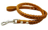 Genuine Leather Braided Dog Leash 4 Ft Long 3/4" Wide Brown