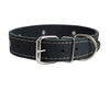 Genuine Leather Studded Dog Collar, Black, 1.25" Wide. Fits 15"-18.5" Neck . Amstaff