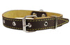 Genuine Thick Leather Dog Collar 13"-19.5" Neck Size, 1" Wide, Brown