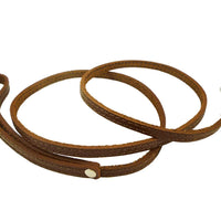 4' Genuine Leather Classic Dog Leash Brown 3/8" Wide For Smallest Breeds and Young Puppies