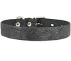 Genuine Tooled Leather Dog Collar Hunting Pattern Black 3 Sizes