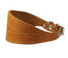 Tan Real Leather Tapered Extra Wide Whippet Dog Collar 2" Wide, Fits 11.5"-15" Neck, Medium