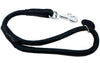 Round Genuine Rolled Leather Dog Short Leash 20" Long 5/8" Wide Black Lead for Large Breeds