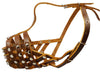 Secure Leather Mesh Dog Basket Dog Muzzle #11 Brown - Pit Bull, AmStaff (Circumf 12", Snout 3.5")