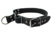 Martingale Genuine Black Double Ply Leather Dog Collar Choker Large Fits 19"-22.5" Neck.