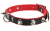 Dogs My love Spiked Genuine Leather Dog Collar Padded Black/Red