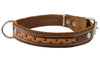 Brown Genuine Leather Braided Dog Collar, 1" Wide. Fits 14"-17" Neck.