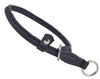 Round High Quality Genuine Rolled Leather Choke Dog Collar Black