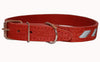 High Quality Genuine Leather Reflective Dog Collar 1" Red Fits 17.5"-22.5" Neck.