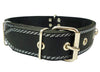 Dogs My Love Genuine 1.6" Wide Thick Leather Studded Dog Collar Black. Fits 19"-23" Neck