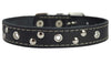 Genuine Leather Studded Dog Collar, Black, 1" Wide. Fits 13"-17.5" Neck Size