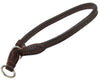 Round High Quality Genuine Rolled Leather Choke Dog Collar Brown