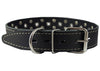 Genuine Leather Studded Dog Collar 22"x1.4" Black Fits 14.5"-18" Neck