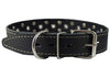 Genuine Leather Studded Dog Collar 22"x1" Black Fits 15"-19.5" Neck