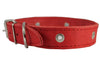 Genuine Leather Studded Dog Collar, 1.25" Wide. Fits 15"-18.5" Neck. Amstaff