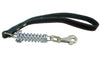 Black Shock Absorbing Leather Dog Short Traffic Leash 20" Long for Large to XLarge Breeds