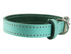 Genuine Leather Dog Collar for Smallest Dogs and Puppies 3 Sizes Turquoise