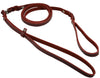 Slip Leash in Red Genuine Leather Lead and Collar system 54" Long 3/8" Wide Medium