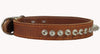 Thick Genuine Leather Spiked Dog Collar 1" Wide Tan Sized to Fit 17"-21" Neck 1" Wide Akita, Husky
