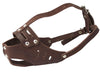Real Leather Cage Basket Secure Dog Muzzle #119 Brown - Poodle, Spaniel (Circumf 9.5", Snout 2.5")