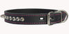 Genuine Leather Spiked Dog Collar 1" Wide Black Fit 17"-21" Neck 1" Wide Boxer, Amstaff, Pit Bull